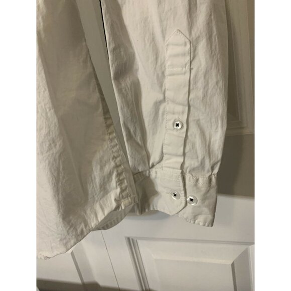 Michael Brandon Button Up Shirt Men Sz S White‎ Black Long Sleeve Stretch Casual - Picture 6 of 8